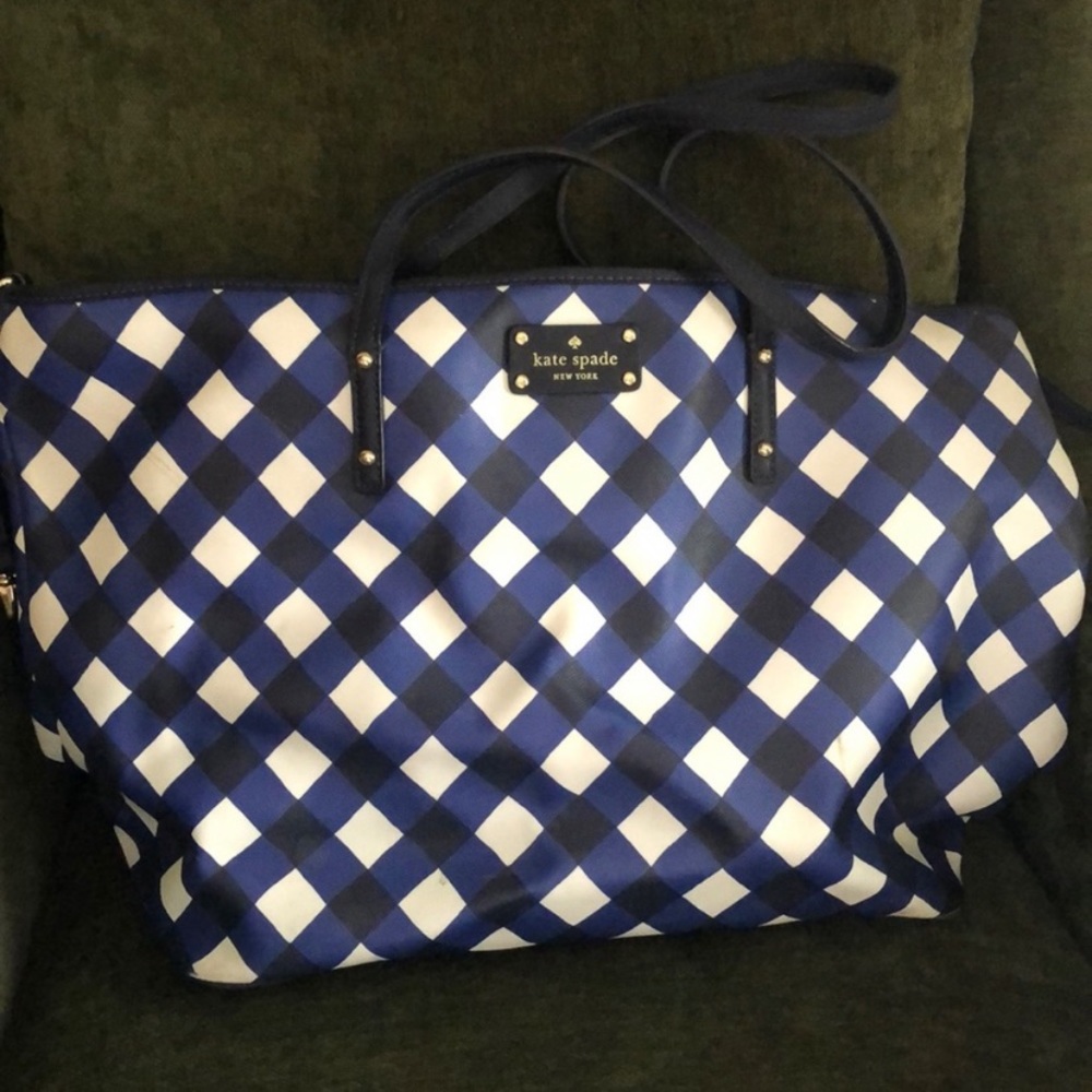 Kate Spade Blue Black Large Tote